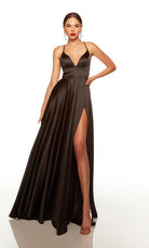 UNK-1748. Long, Plunging Neckline, A-line, Strappy Back image 0