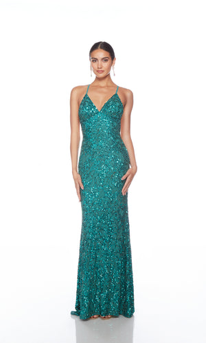 UNK-88009. Long, V Neckline, Straight, Open Back image 12