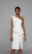 UNK-70007. Short, One Shoulder, Straight, Closed Back image 2