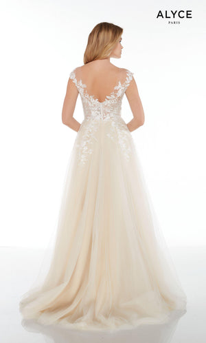 UNK-Wedding Dress: 5090. Long, Plunging Neckline, Medium Fullness image 7
