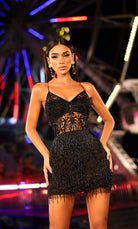 UNK-4804. Short, V-neck, Straight, Strappy Back image 0