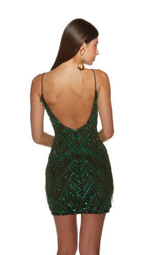 UNK-4802. Short, V-neck, Straight, Open Back image 4