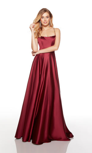 UNK-1761. Long, Scoop Neck, A-line, Strappy Back image 0