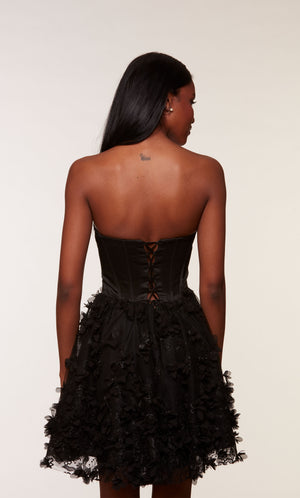 UNK-3173. Short, Strapless, A-line, Lace-up Back image 1