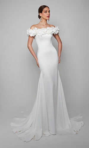 UNK-7061. Long, Off The Shoulder, Mermaid, Closed Back image 0