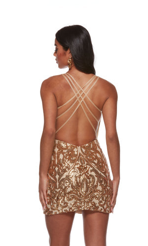 UNK-4642. Short, Plunging Neckline, Straight image 1