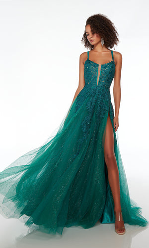 UNK-61477. Long, Plunging Neckline, A-line image 2