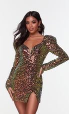 UNK-4540. Short, Plunging Neckline, Straight image 2