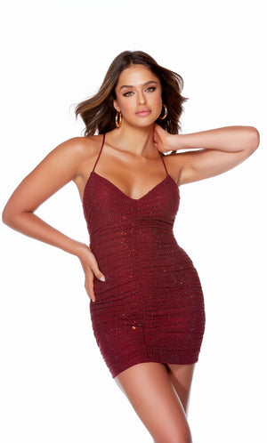 UNK-4730. Short, V-neck, Straight, Strappy Back image 0