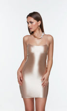 UNK-4526. Short, Scoop Neck, Straight, Open Back image 2