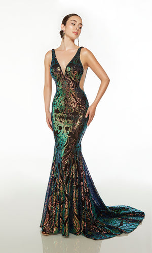 UNK-61596. Long, Plunging Neckline, Mermaid image 0