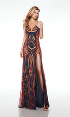 UNK-61692. Long, Plunging Neckline, Straight, Open Back image 2
