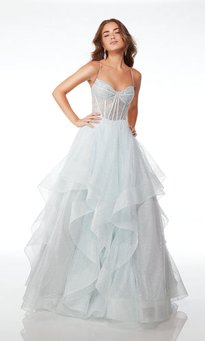 UNK-61637. Long, Spaghetti Strap Neckline, Ballgown image 2