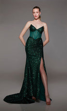 UNK-1775. Long, Strapless Neckline, Fit N Flare image 2