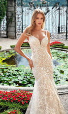 UNK-7077. Long, Plunging Neckline, Fit N Flare image 1