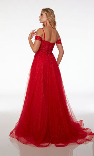 UNK-61480. Long, Scooped Neckline, A-line, Closed Back image 1