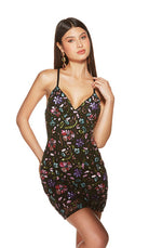 UNK-4882. Short, V-neck, Straight, Strappy Back image 3