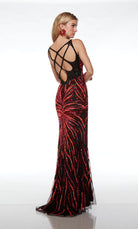 UNK-61694. Long, V-neck, Straight, Cut Out Back image 1