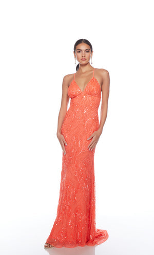 UNK-88006. Long, V Neckline, Straight, Open Back image 13