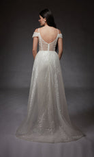 UNK-7101. Long, Off The Shoulder, Straight, Open Back image 4