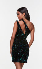 UNK-4603. Short, One Shoulder, Straight, Closed Back image 4