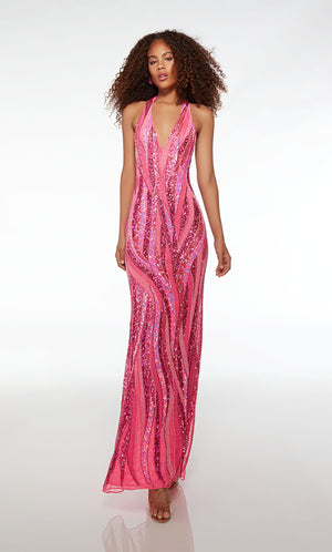 UNK-61511. Long, Halter Neckline, Straight, Open Back image 0