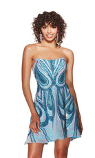 UNK-3782. Short, Strapless, A-line, Lace-up Back image 5