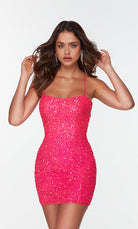 UNK-4533. Short, Halter Neckline, Straight image 6