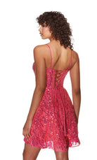 UNK-3768. Short, Plunging Neckline, A-line image 1