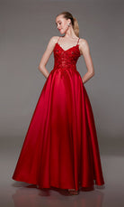 UNK-1798. Long, V-neckline, Ballgown, Lace-up Back image 4