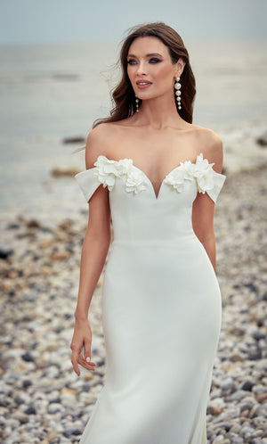 UNK-7062. Long, Off The Shoulder, Mermaid, Closed Back image 1