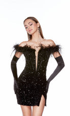 UNK-4798. Short, Off The Shoulder, Straight image 2