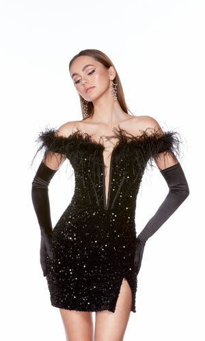 UNK-4798. Short, Off The Shoulder, Straight image 2