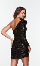 UNK-4539. Short, One Shoulder, Straight, Closed Back image 1