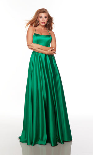 UNK-1761. Long, Scoop Neck, A-line, Strappy Back image 2