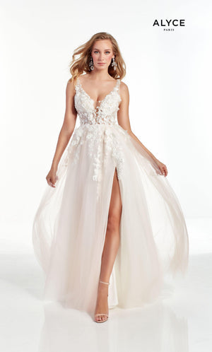 UNK-60894. Long, Plunging Neckline, A-line image 4