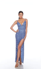 UNK-88005. Long, Plunging Neckline, Straight, Open Back image 2