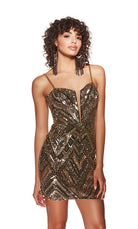 UNK-4840. Short, Plunging Neckline, Straight image 9