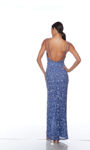 UNK-88005. Long, Plunging Neckline, Straight, Open Back image 1