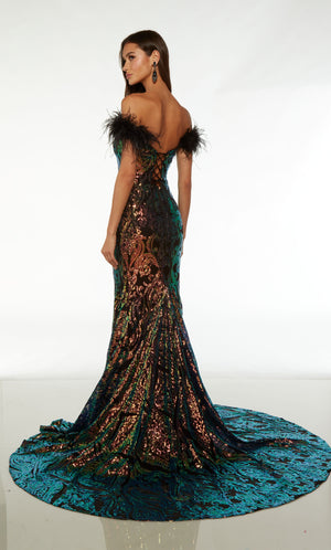 UNK-61595. Long, Off The Shoulder, Mermaid image 1