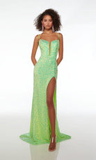 UNK-61556. Long, Plunging Neckline, Straight image 1