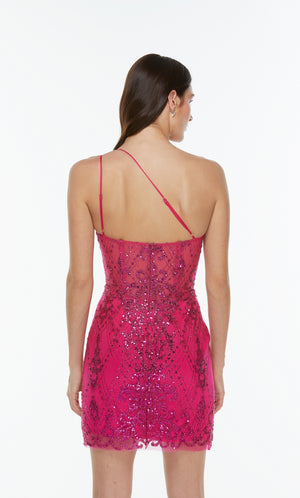 UNK-4514. Short, One Shoulder, Straight, Closed Back image 5