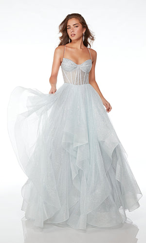 UNK-61637. Long, Spaghetti Strap Neckline, Ballgown image 4