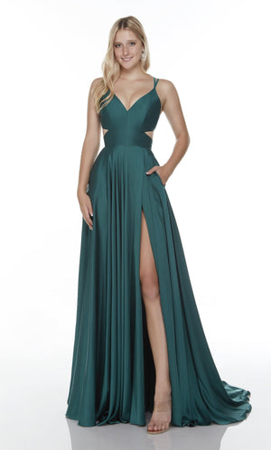 UNK-60453. Long, V-Neck, Flowy, Cutout Back image 10