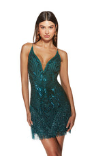 UNK-4803. Short, Plunging Neckline, Straight image 8