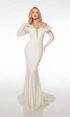 UNK-61726. Long, Off The Shoulder Plunging, Fit And Flare image 0