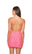 UNK-84001. Short, V Neckline, Straight, Strappy Back image 1