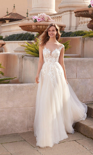 UNK-Wedding Dress: 5090. Long, Plunging Neckline, Medium Fullness image 11