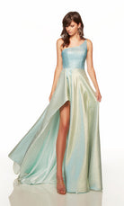 UNK-1772. Long, One Shoulder, High-low, Strappy Back image 2
