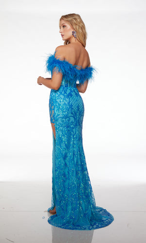 UNK-61616. Long, Off The Shoulder Neckline, Straight/Fitted image 1
